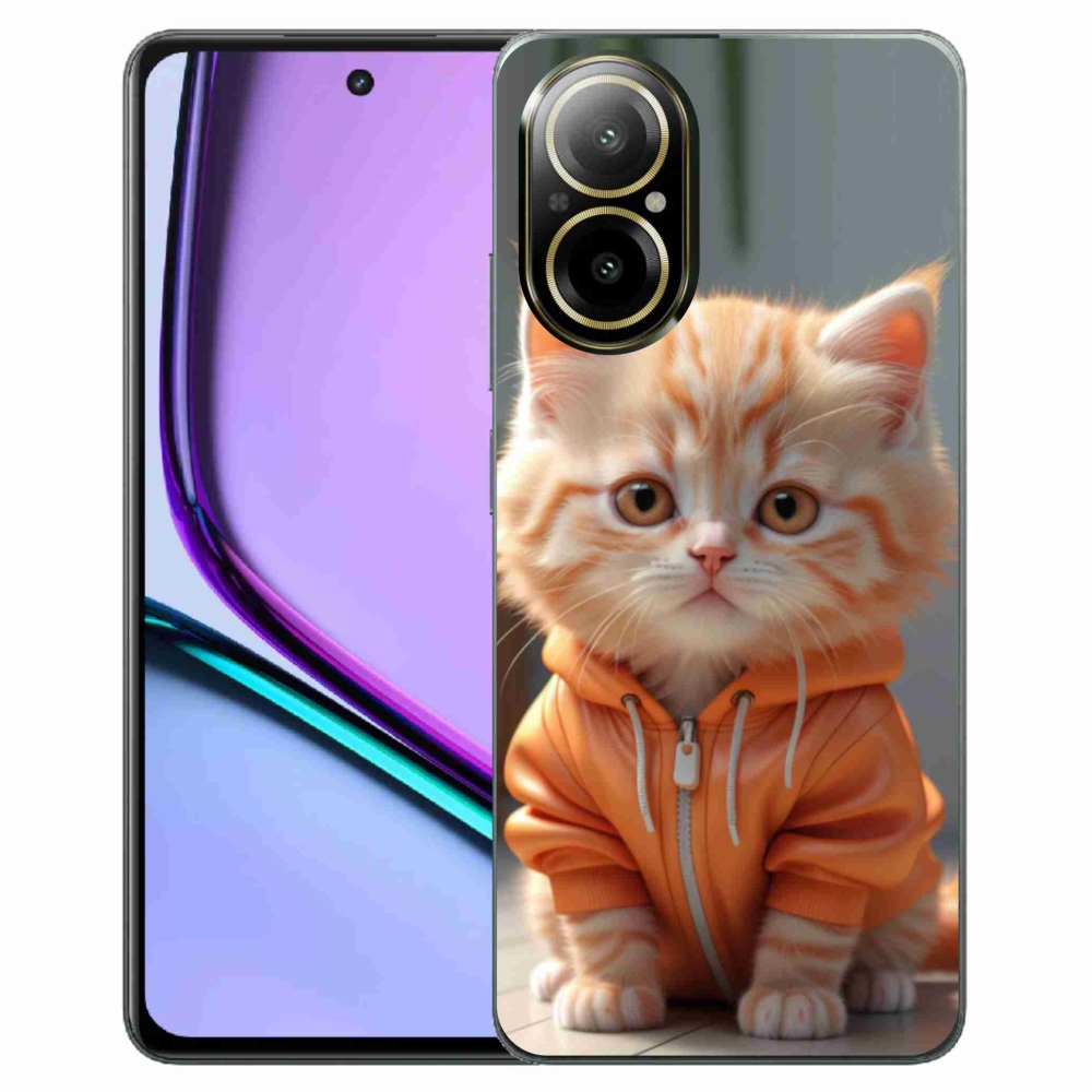 mmCase gélhuzat a Realme C67-hez – pulóveres cica