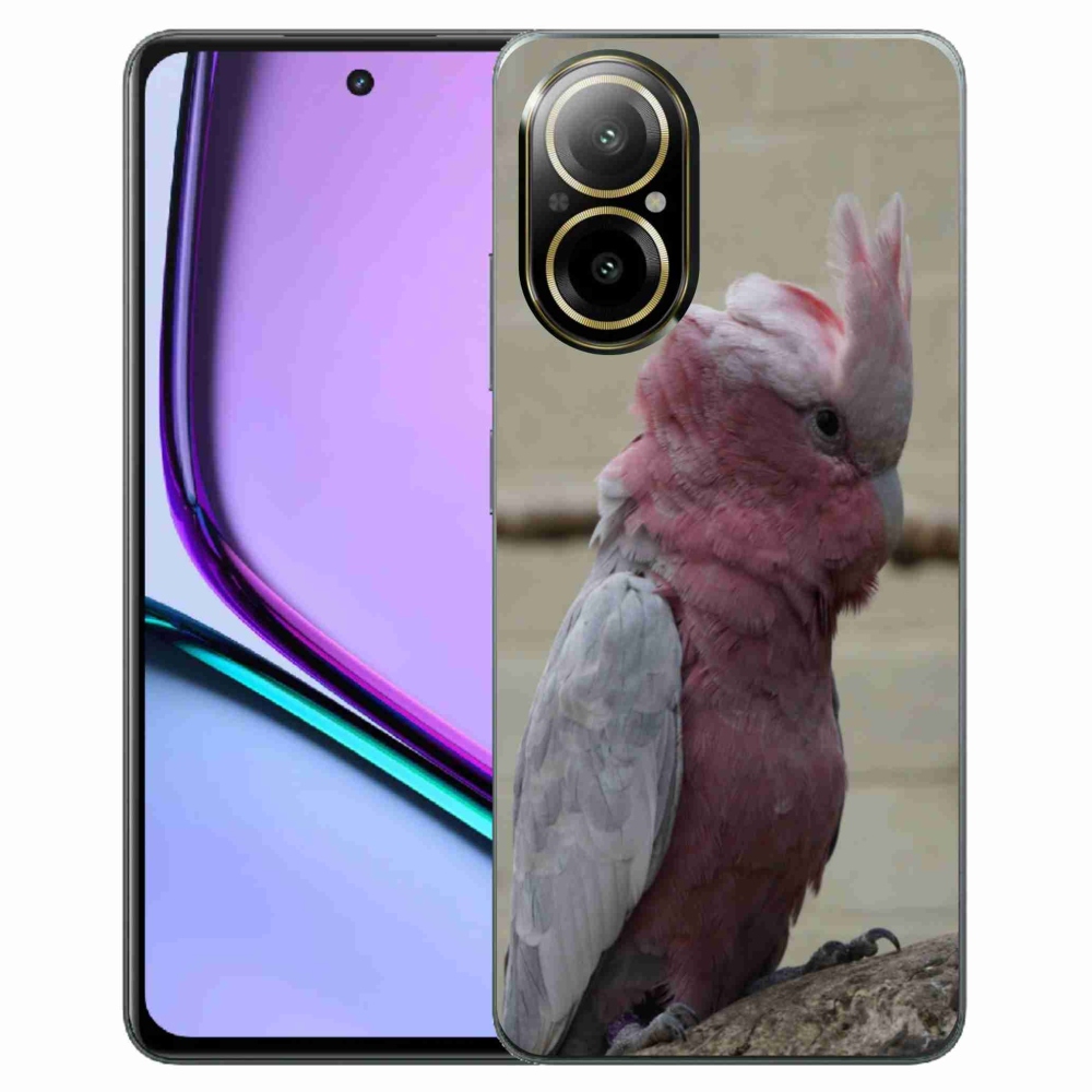 mmCase géltok a Realme C67-hez – rózsaszín kakadu papagáj