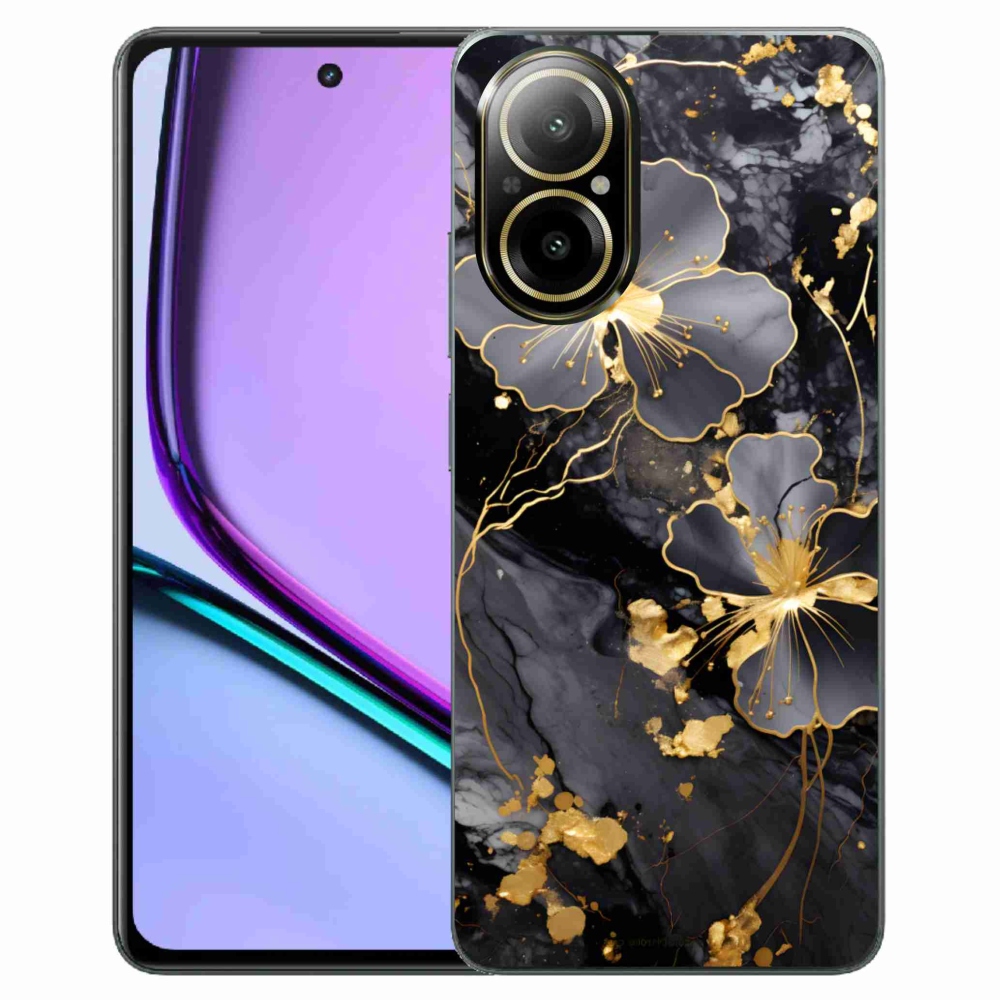 mmCase géltok a Realme C67-hez – arany virágok
