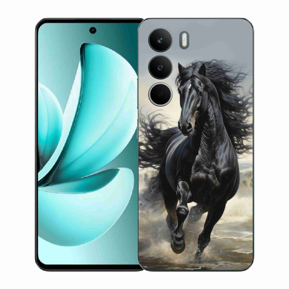 Gél borítás mmCase a Realme C71 készülékhez - fekete ló futófekete