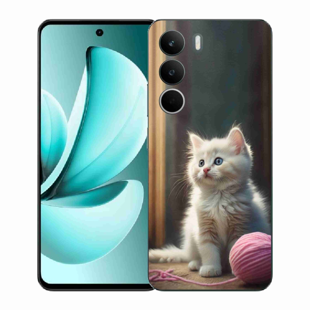 Gél borítás mmCase a Realme C71 készülékhez - fehér cica 2