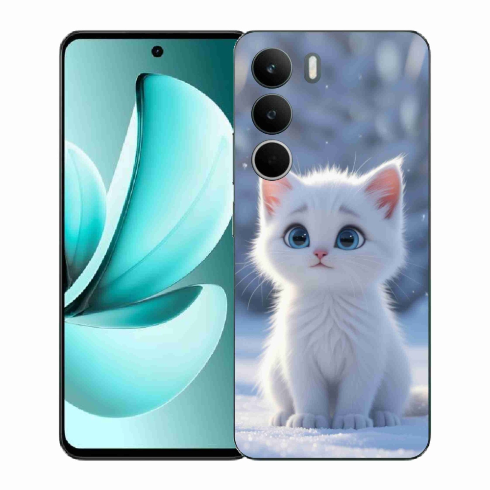 Gél borítás mmCase a Realme C71 készülékhez - fehér cica 3