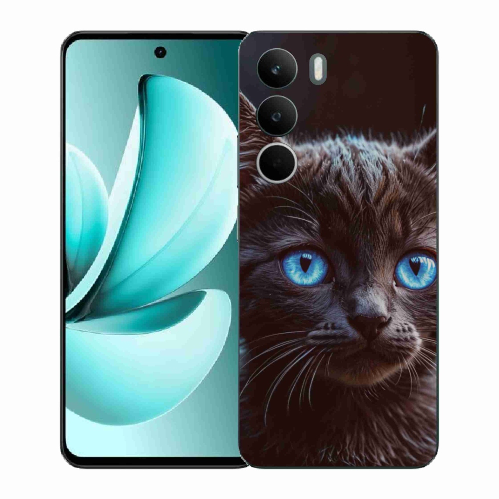 Gél borítás mmCase a Realme C71 készülékhez - fekete cica 2