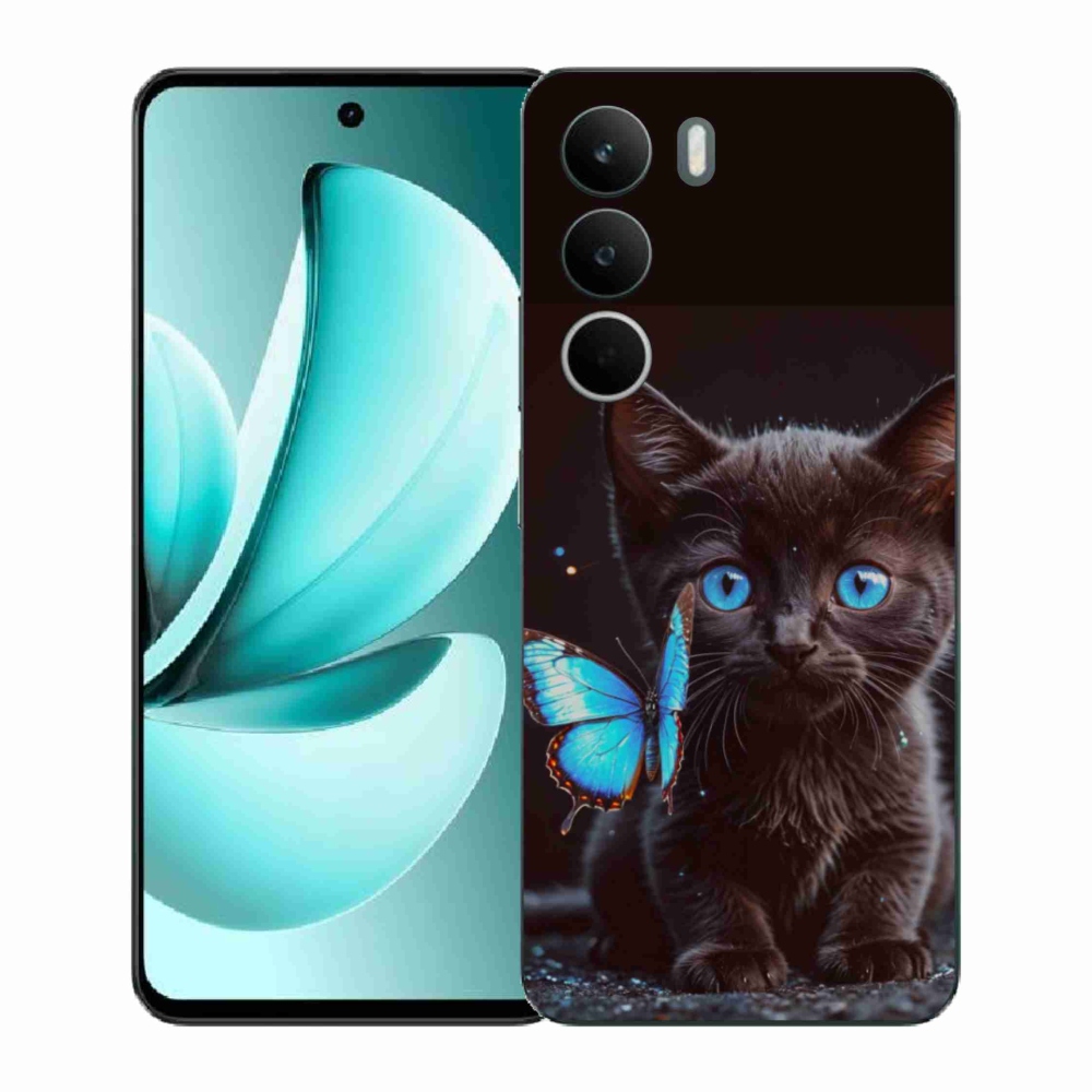 Gél borítás mmCase a Realme C71 készülékhez - fekete cica 3