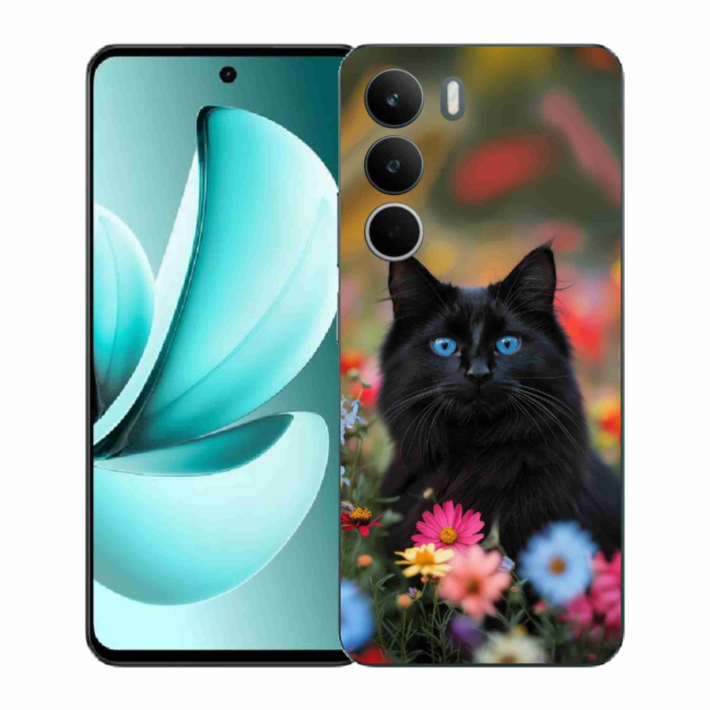 Gél borítás mmCase a Realme C71 készülékhez - fekete cica 4