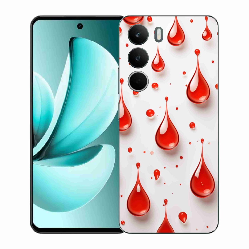 Zselés borító mmCase a Realme C71 készülékhez - piros cseppek