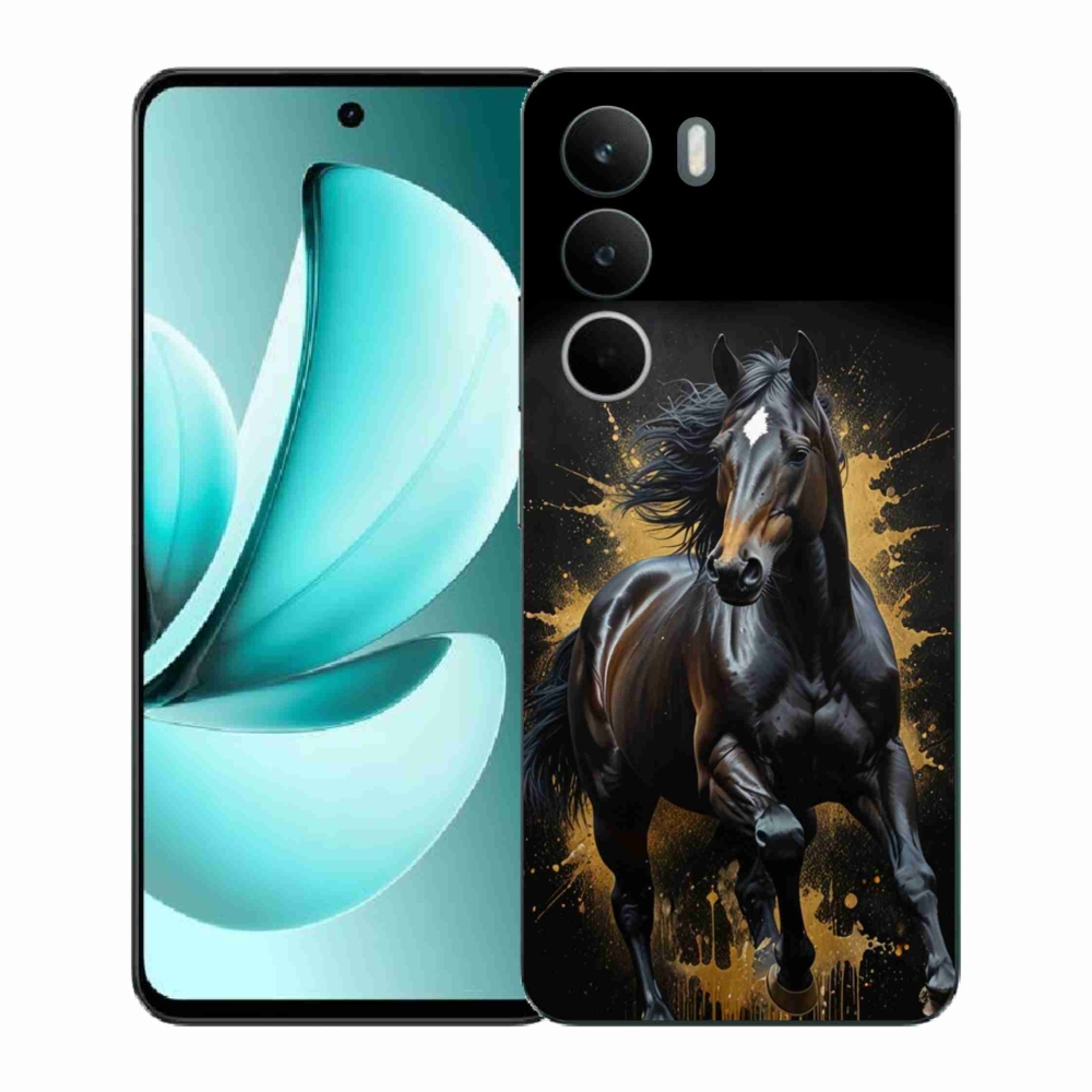 Gél borítás mmCase a Realme C71 készülékhez - elegáns fekete ménes