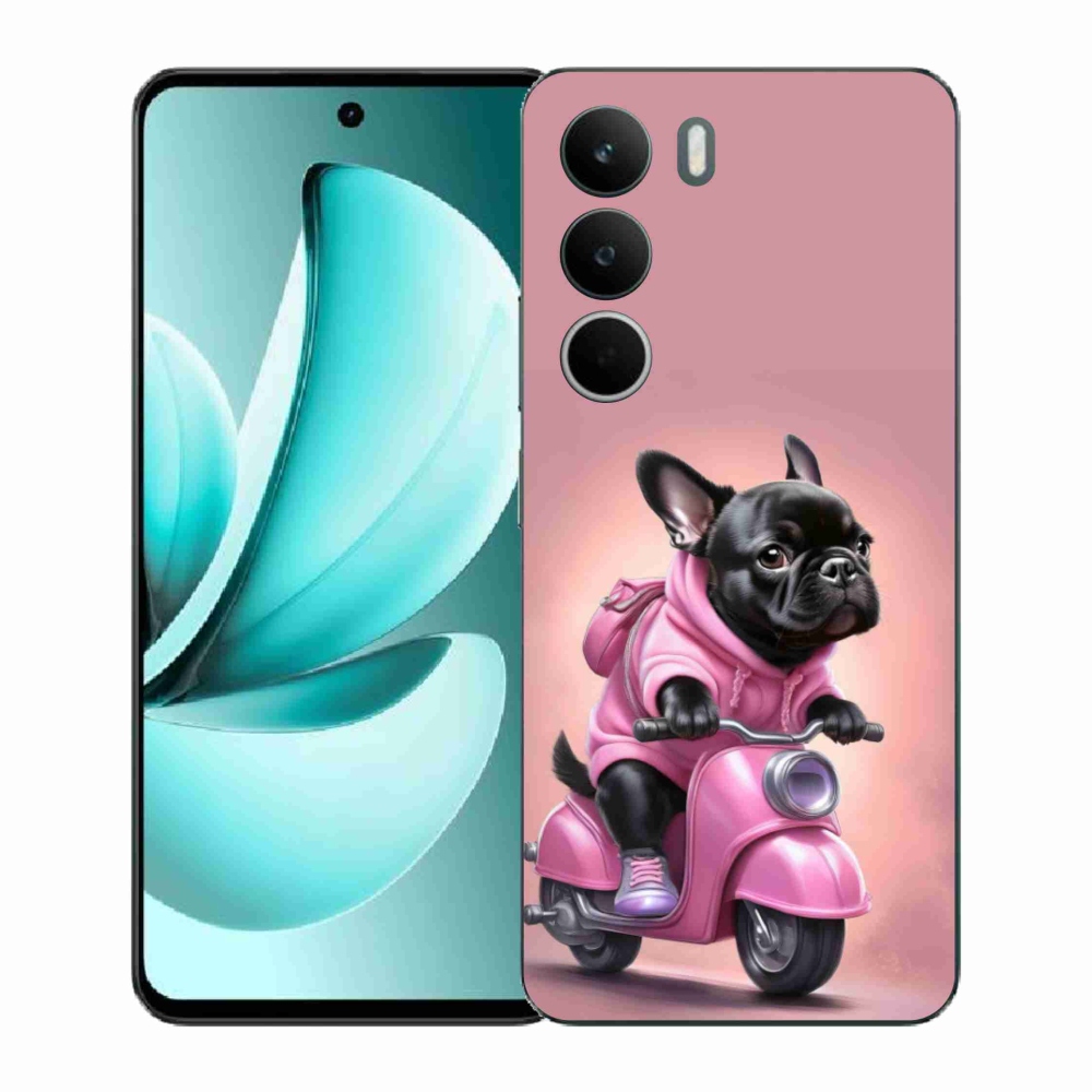 Gél borítás mmCase a Realme C71-hez - Francia bulldog robogón