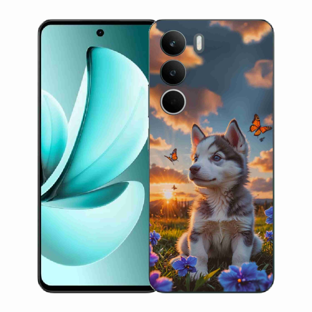 Gél borítás mmCase a Realme C71 készülékhez - husky naplementében