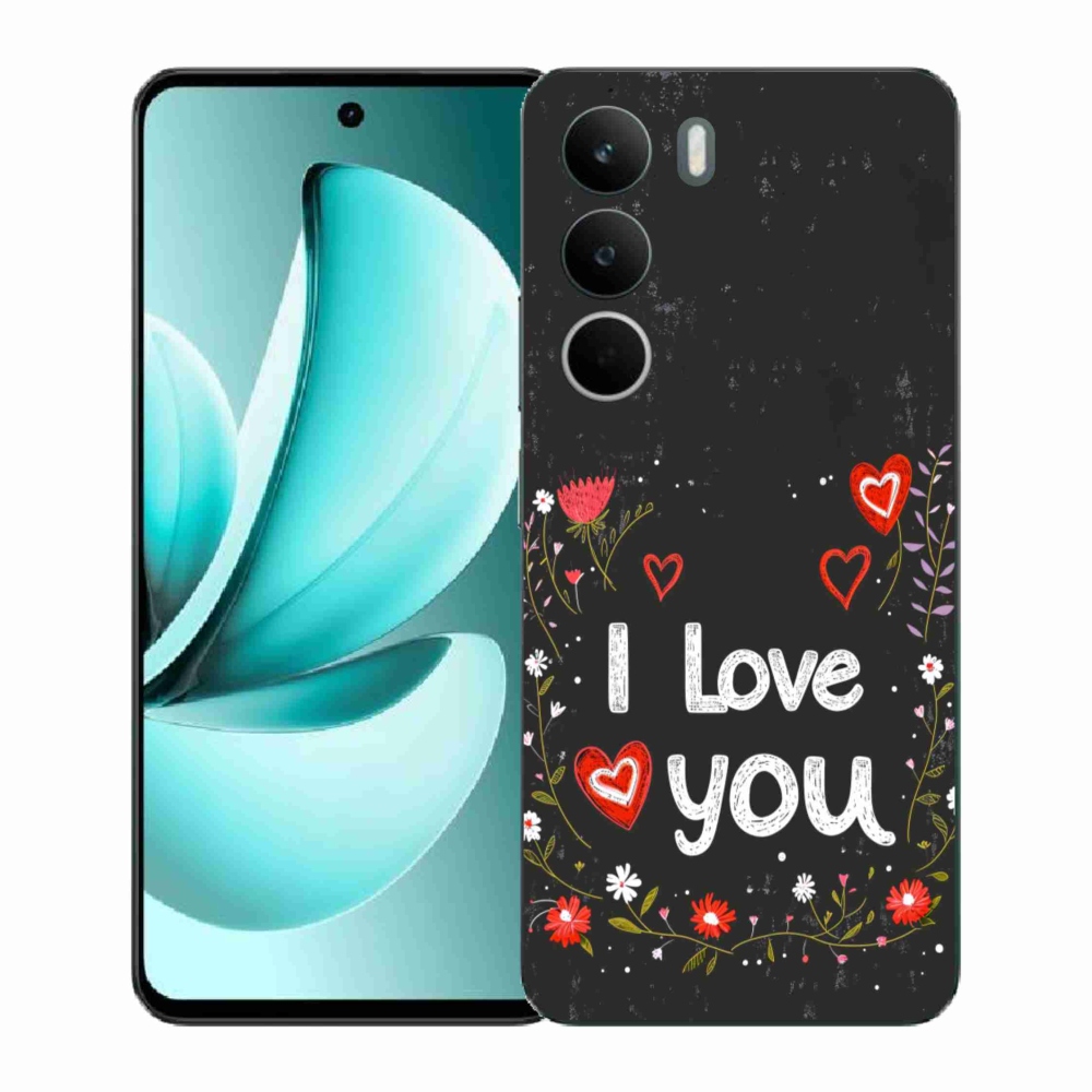 Gél borító mmCase a Realme C71 készülékhez - Szeretlek fekete háttérrel