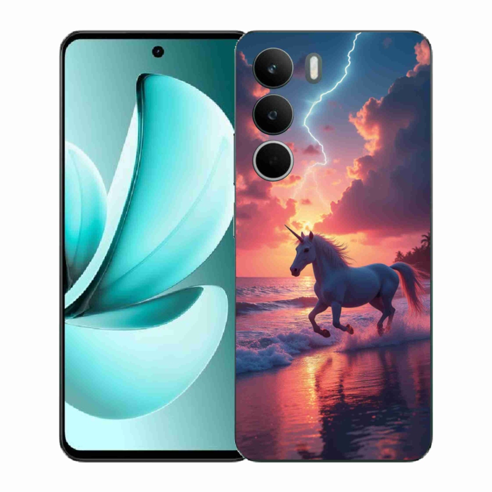 Gél borítás mmCase a Realme C71 készülékhez - egyszarvú a tengerparton