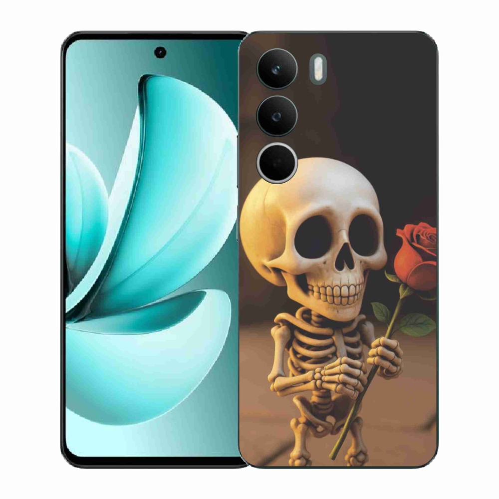Gél borítás mmCase a Realme C71-hez - csontváz rózsával