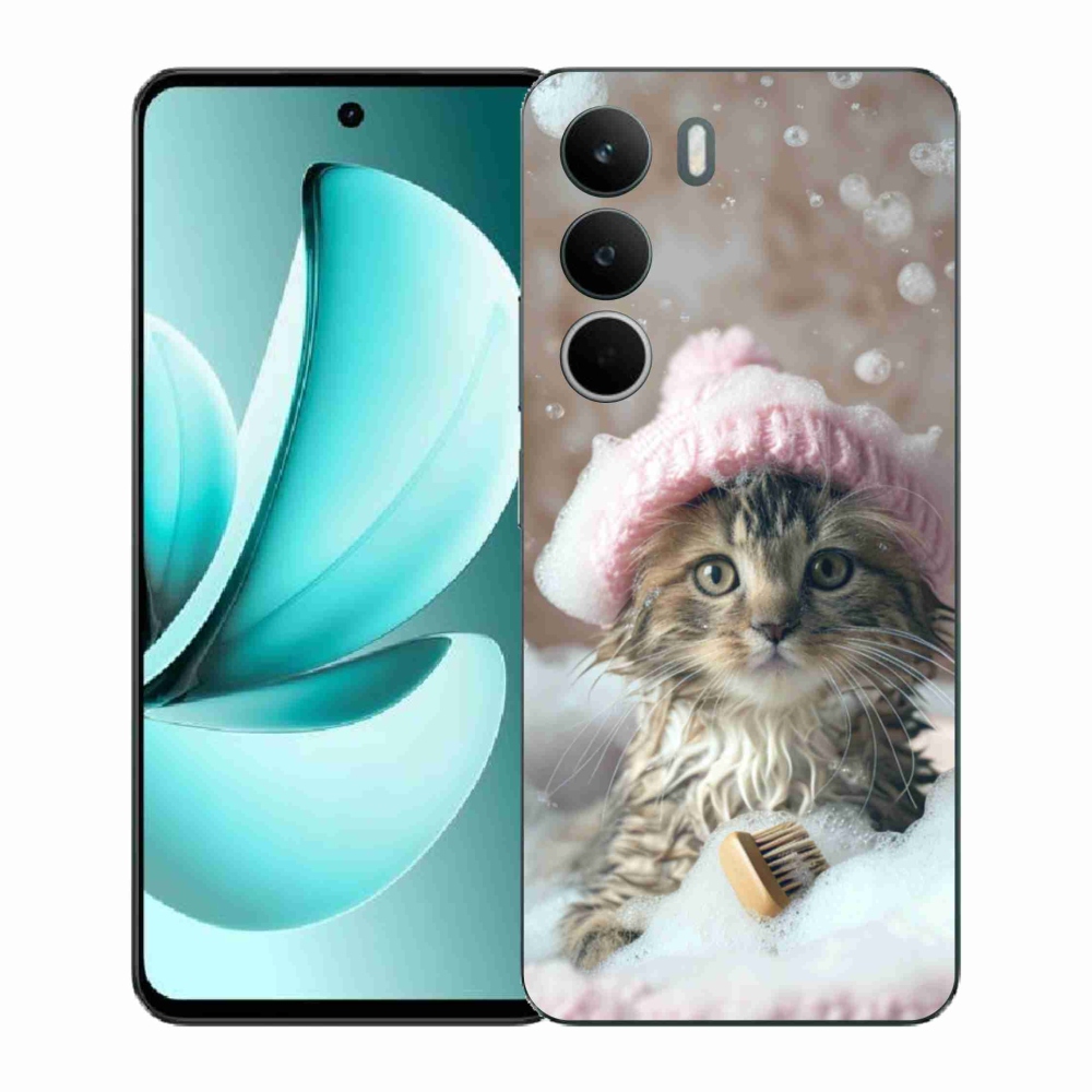 Gél borítás mmCase a Realme C71-hez - cica és fürdő