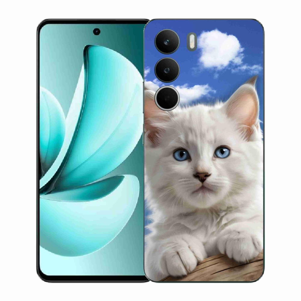 Gél borító mmCase a Realme C71 készülékhez - cica és felhők