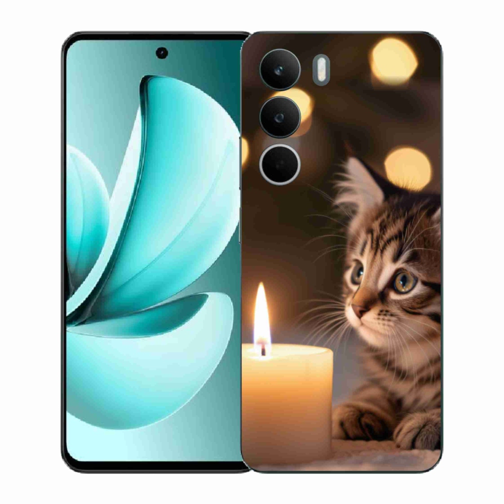 Gél borító mmCase a Realme C71 készülékhez - cica és gyertya