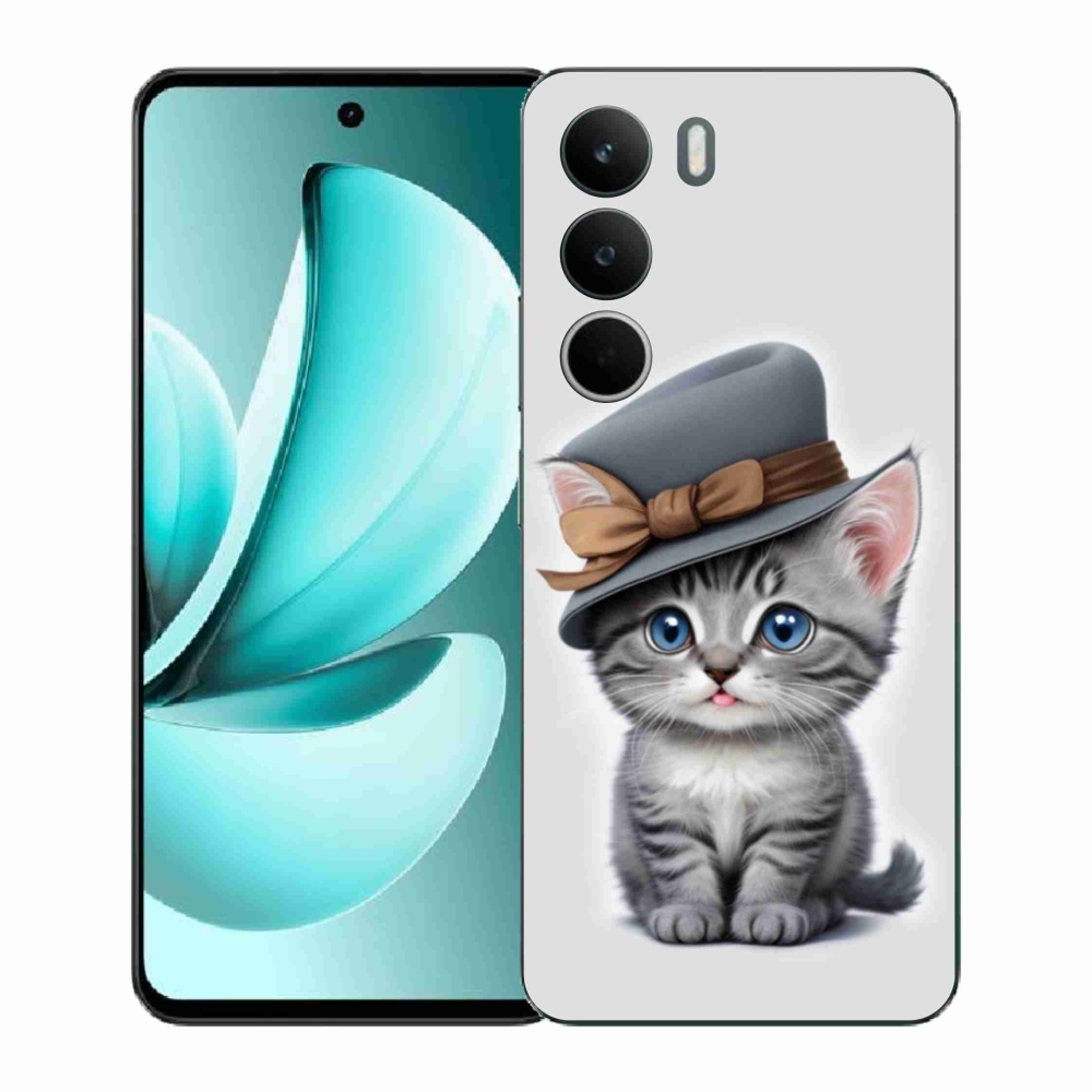 Gél borítás mmCase a Realme C71 készülékhez - cica sapkával