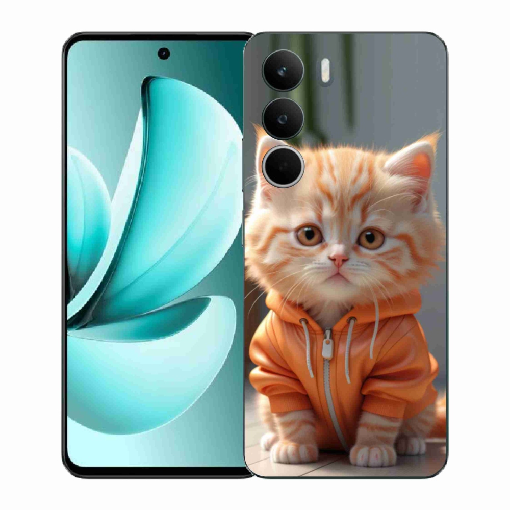 Gél borítás mmCase a Realme C71-hez - cica kapucnis pulóverben