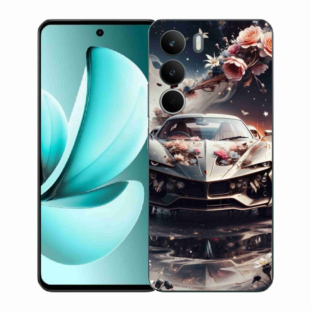 Gél borítás mmCase a Realme C71-hez - virágos sportkocsihoz