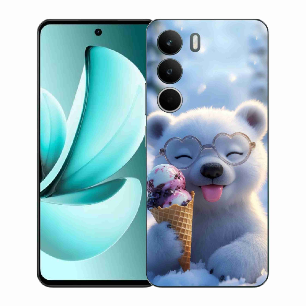 Gél borítás mmCase a Realme C71 készülékhez - mackó fagylalttal