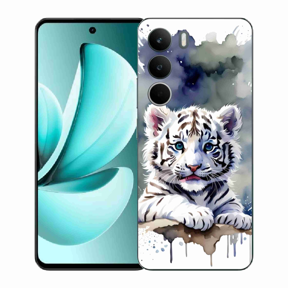Gél borítás mmCase a Realme C71 készülékhez - fehér tigriskölyök