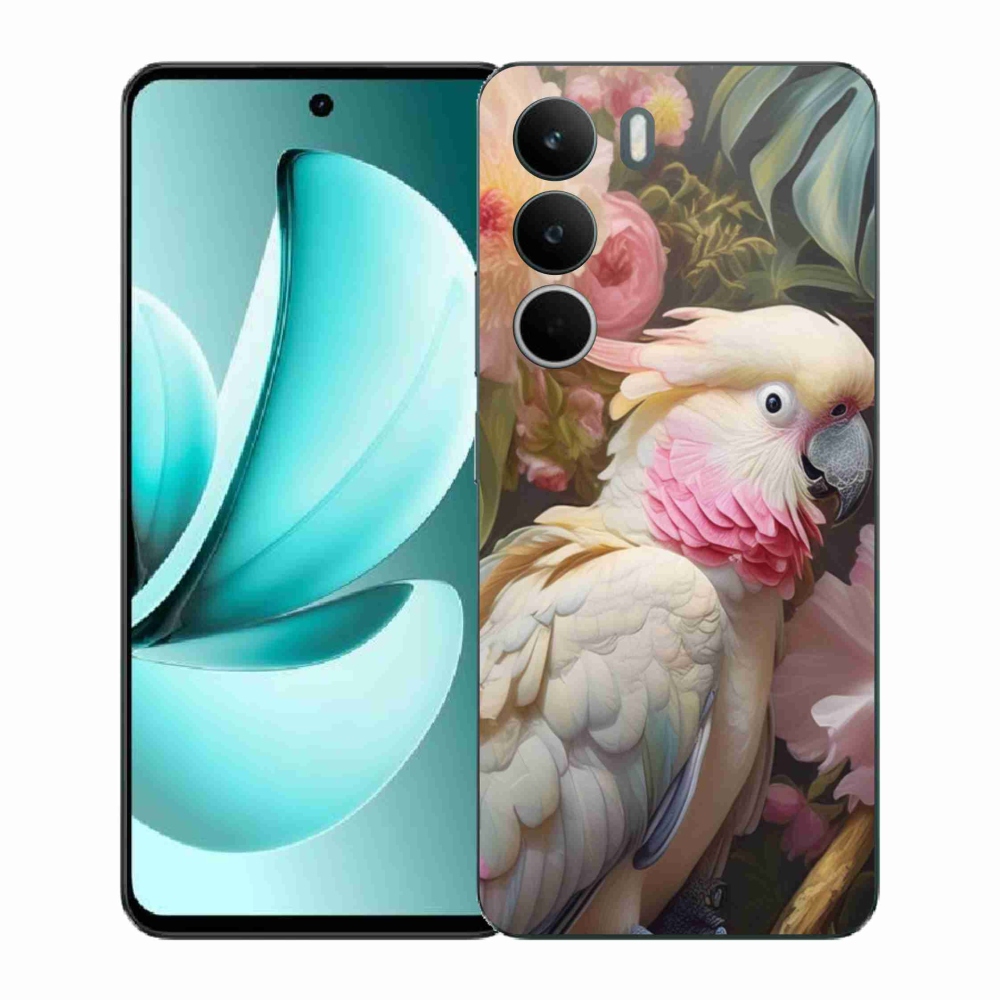 Gél borítás mmCase a Realme C71 készülékhez - papagáj kakadu rózsaszín 2