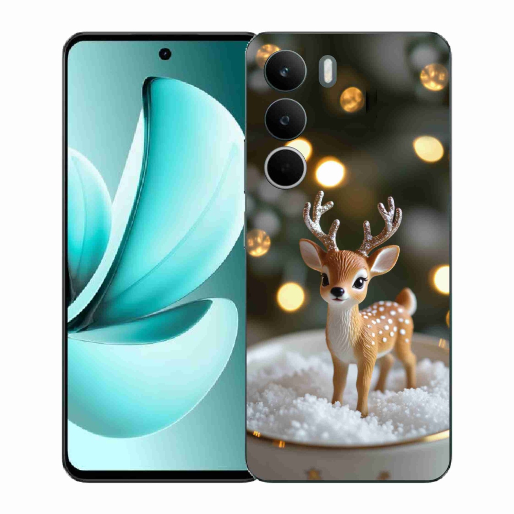 Gél borító mmCase a Realme C71 készülékhez - aranyos karácsonyi szarvasok