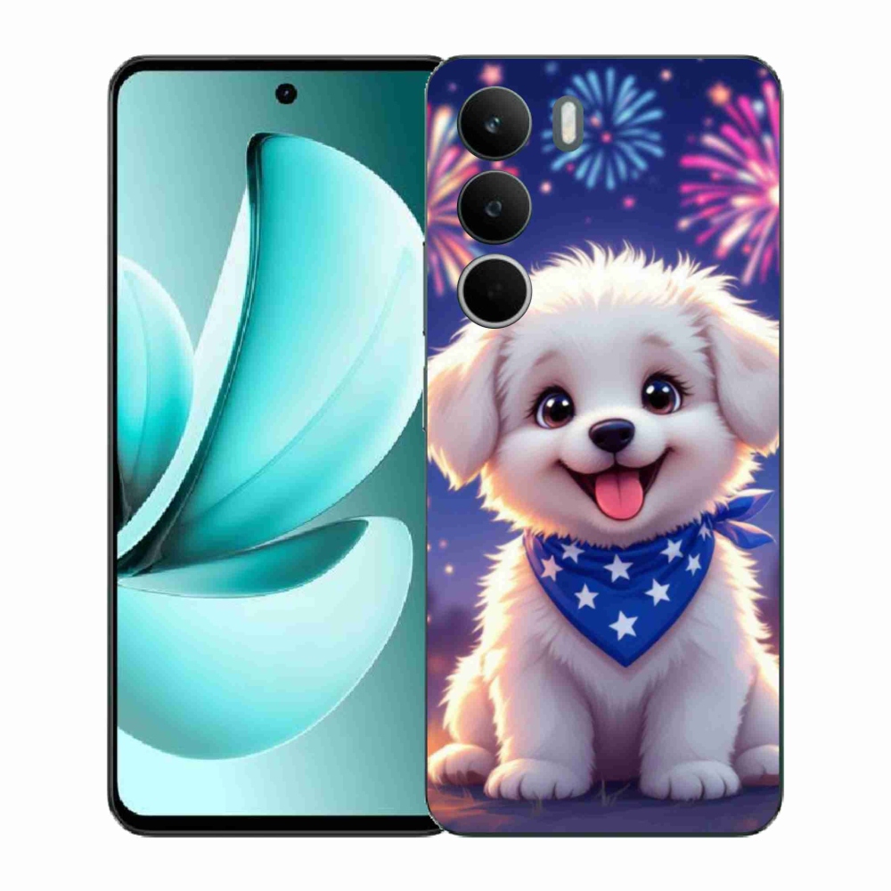 Gél borítás mmCase a Realme C71 készülékhez - ünnepi kiskutya