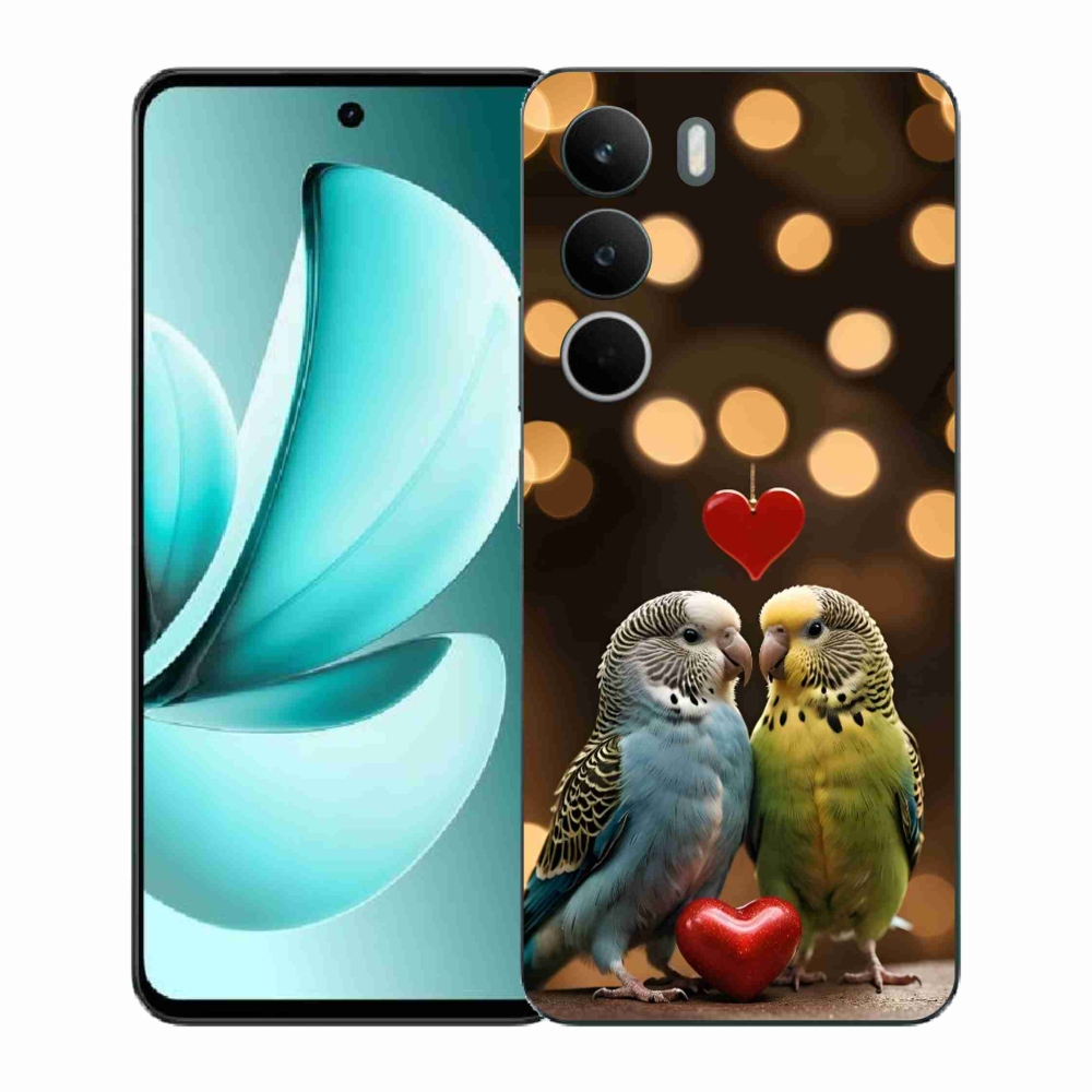 Gél borítás mmCase a Realme C71 készülékhez - szerelmes papagájok