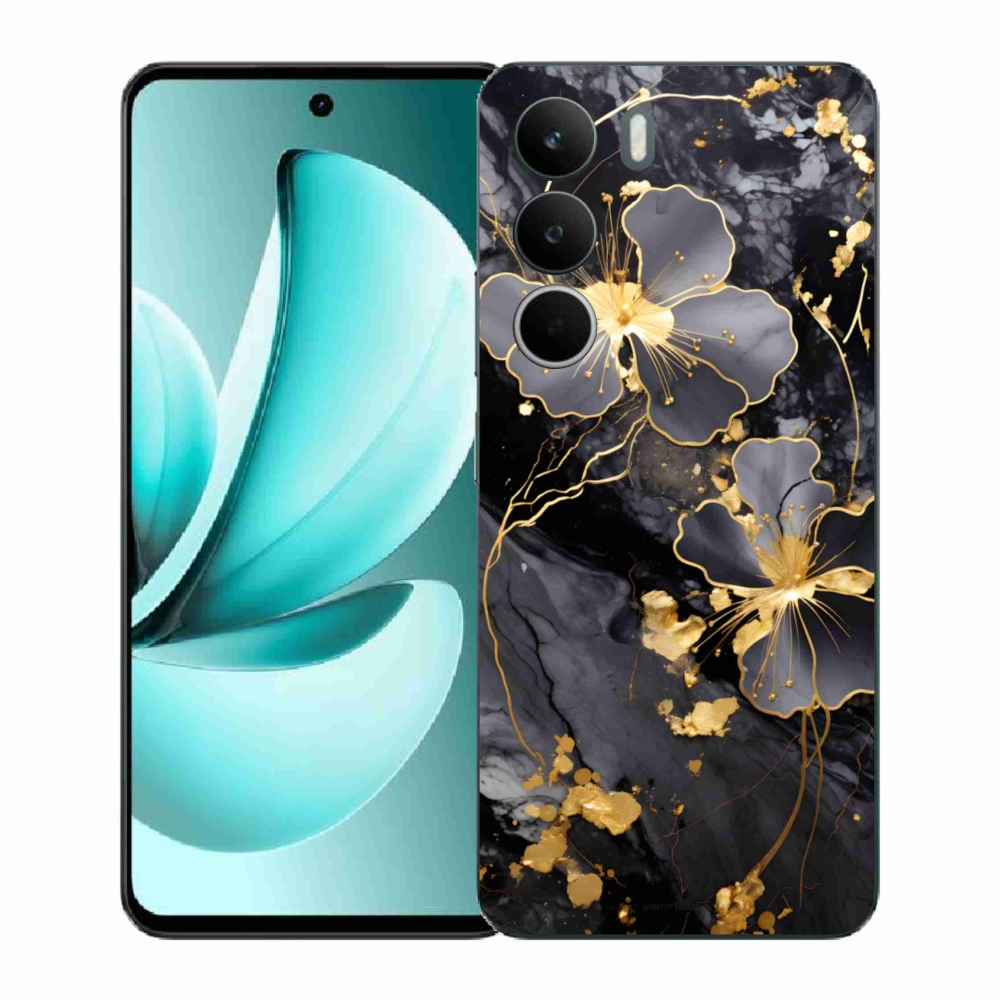 Gél borító mmCase a Realme C71 készülékhez - arany virágok