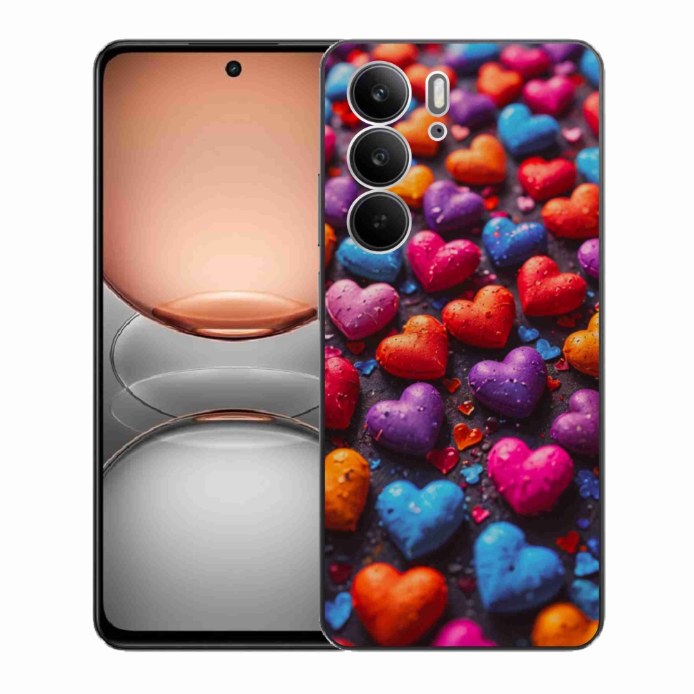 Zselés borítás mmCase a Realme C75 készülékhez - színes szívecske