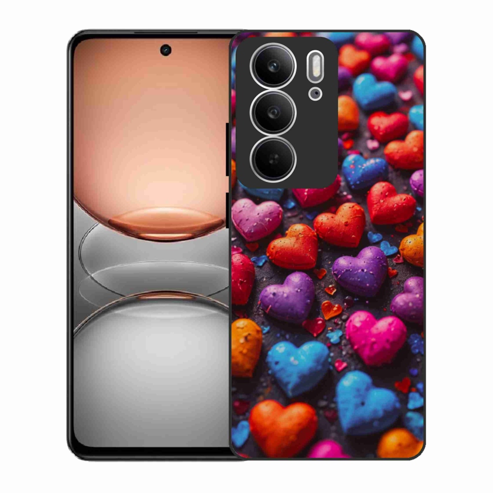 Zselés borítás mmCase a Realme C75 készülékhez - színes szívecske