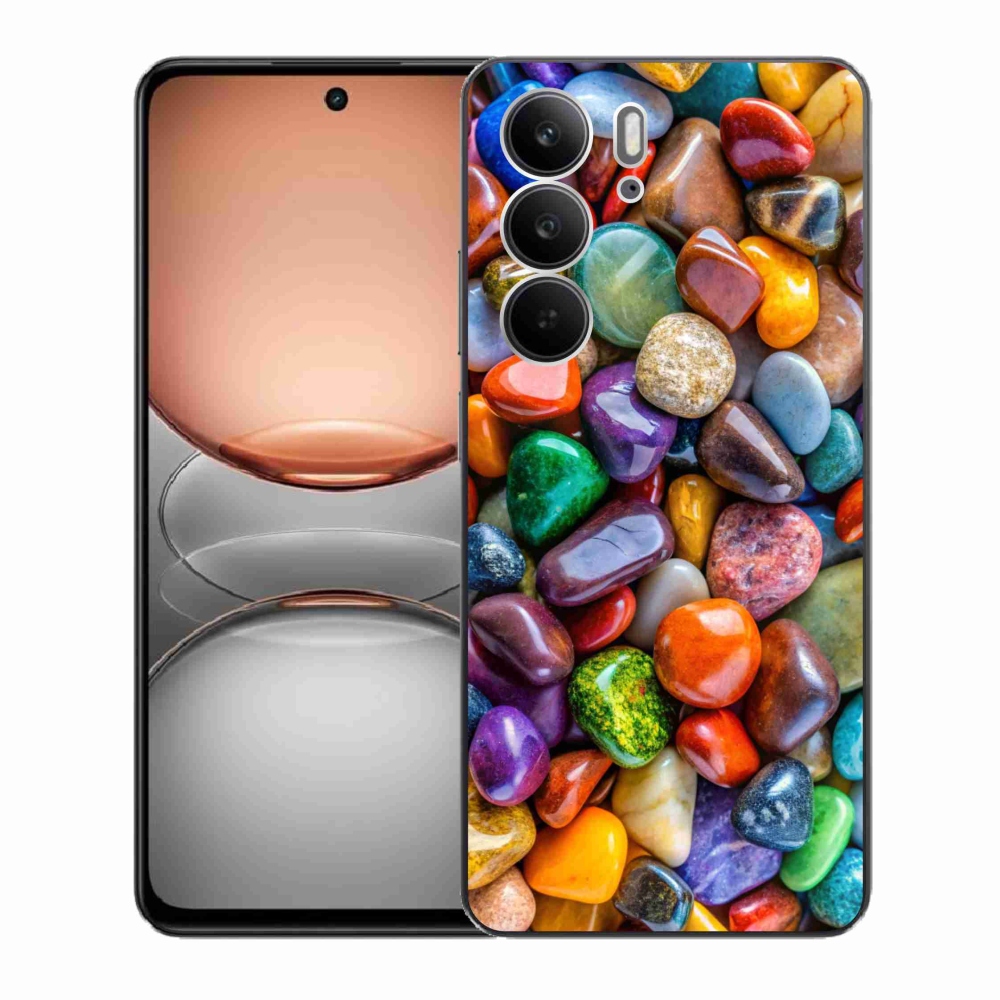 Zselés borítás mmCase a Realme C75 készülékhez - színes strasszkövek