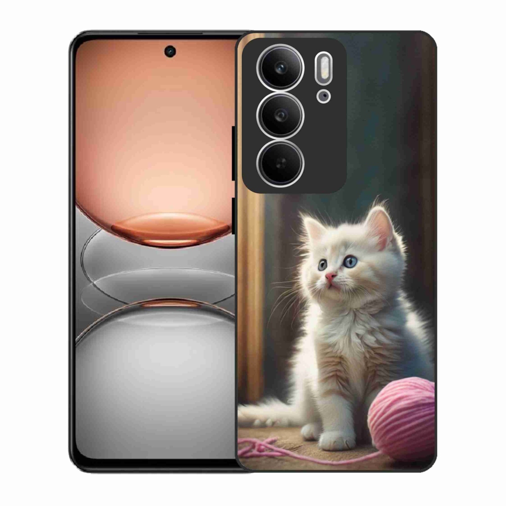 Gél borítás mmCase a Realme C75 készülékhez - fehér cica 2
