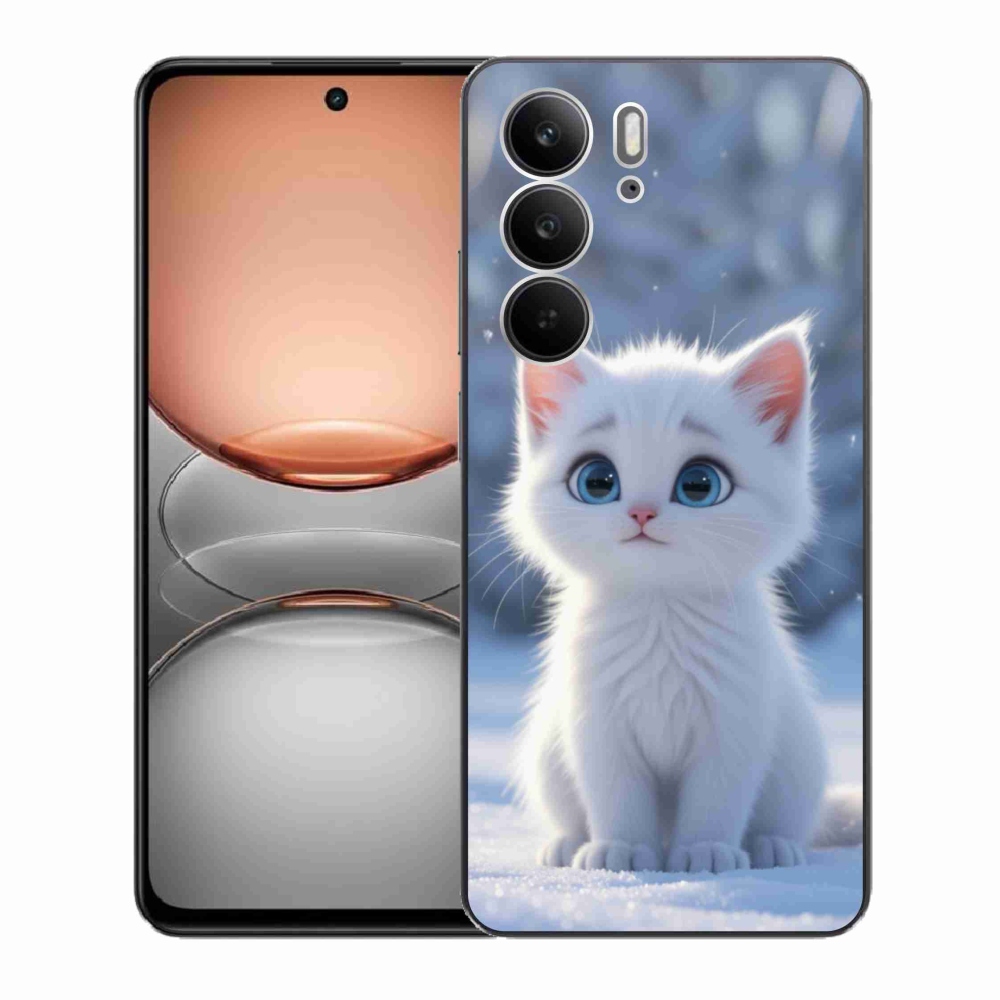 mmCase gél tok a Realme C75-hez – fehér cica 3