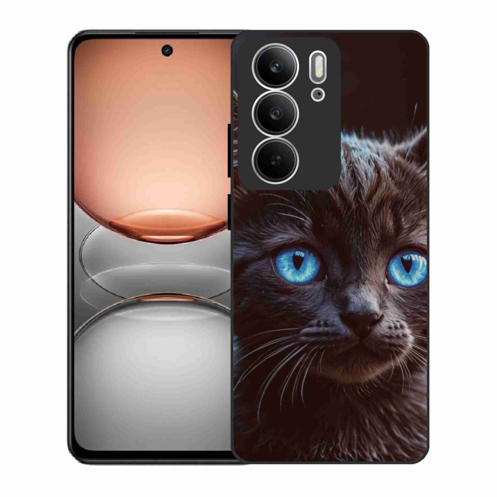 Gél borítás mmCase a Realme C75 készülékhez - fekete cica 2