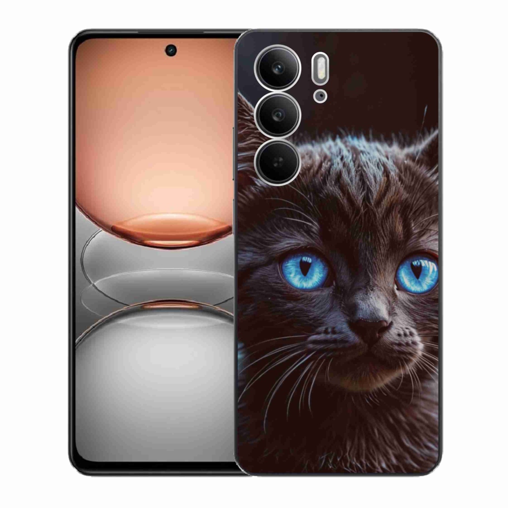 Gél borítás mmCase a Realme C75 készülékhez - fekete cica 2