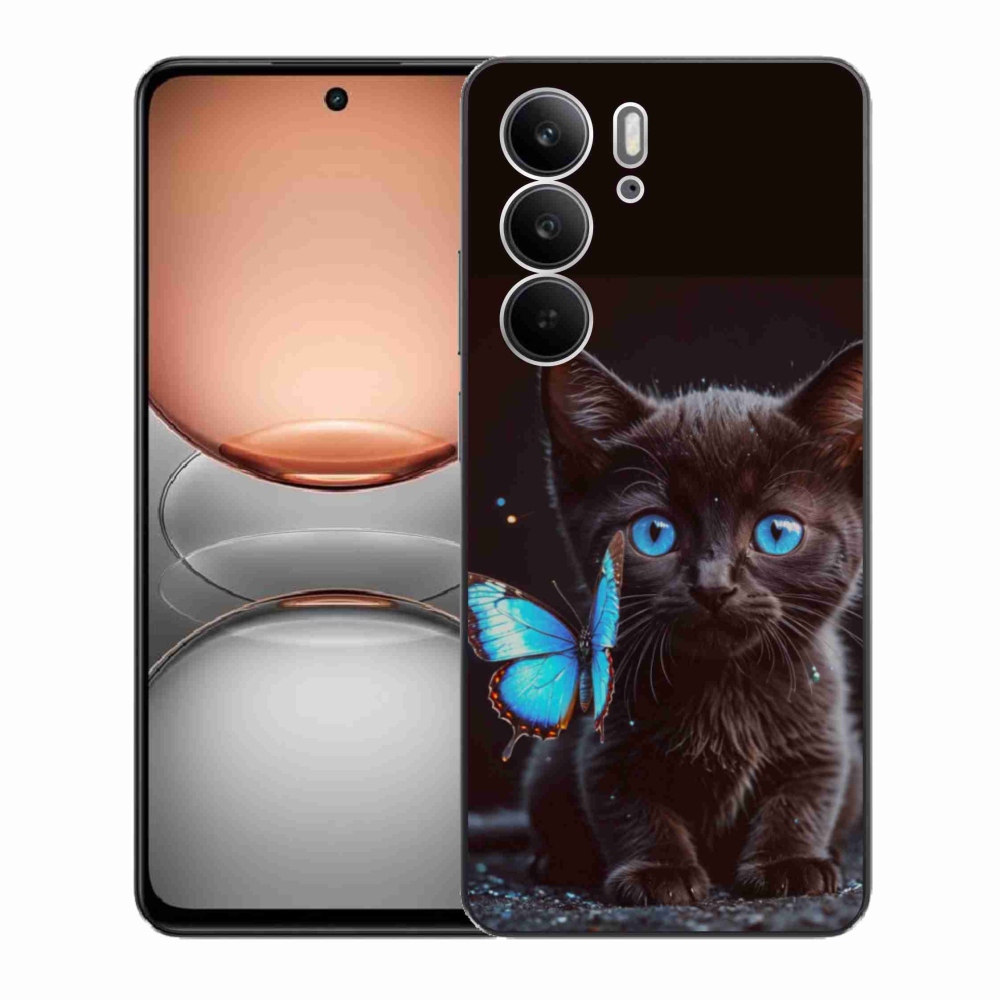 Gél borítás mmCase a Realme C75 készülékhez - fekete cica 3