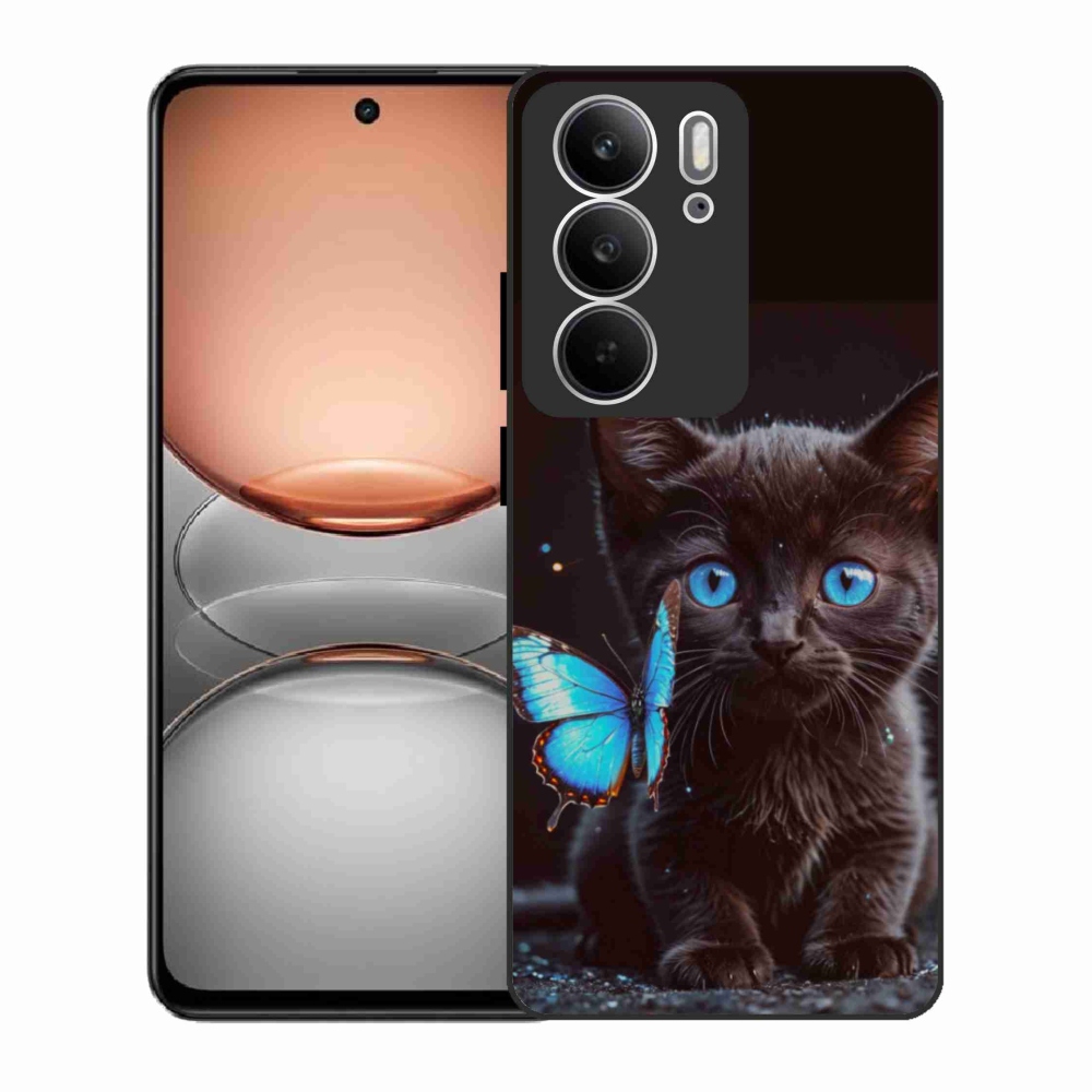 Gél borítás mmCase a Realme C75 készülékhez - fekete cica 3