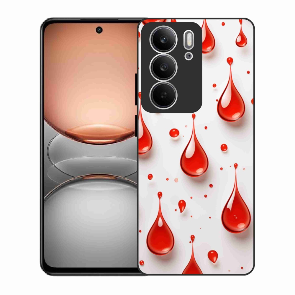 Zselés borító mmCase a Realme C75 készülékhez - piros cseppek