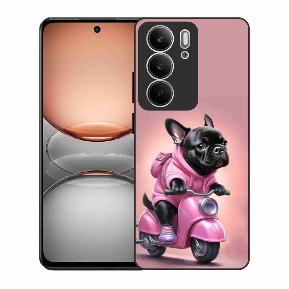 Gél borítás mmCase a Realme C75-hez - Francia bulldog a robogón