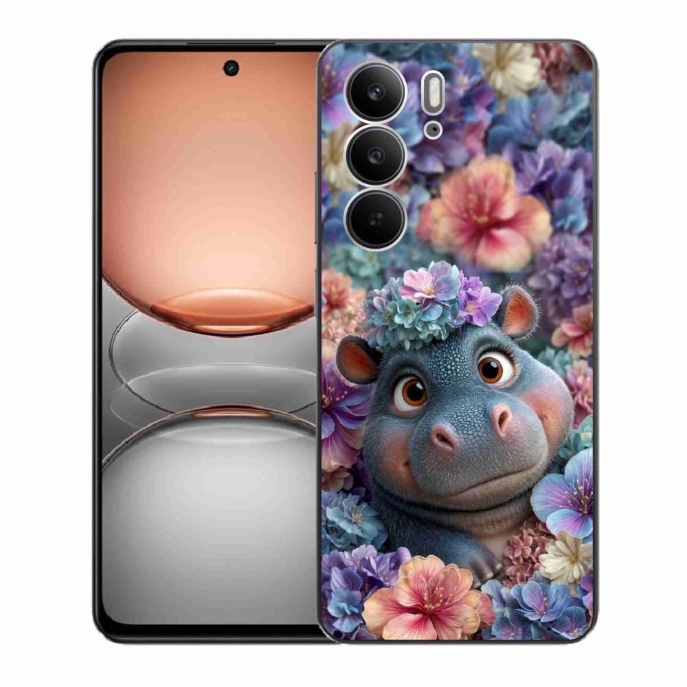 mmCase géltok a Realme C75-hez – virágokkal díszített kis víziló