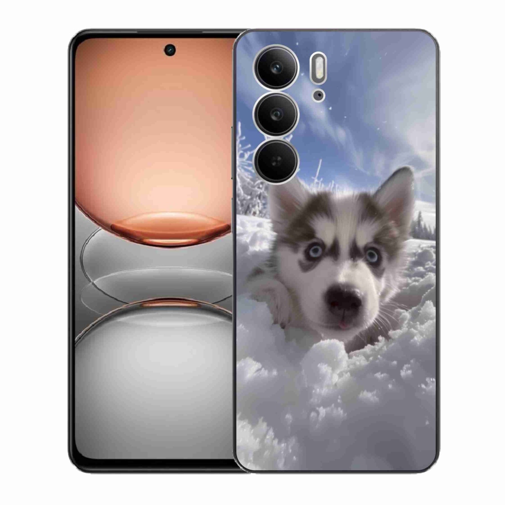 Gél borítás mmCase a Realme C75 készülékhez - husky a hóban