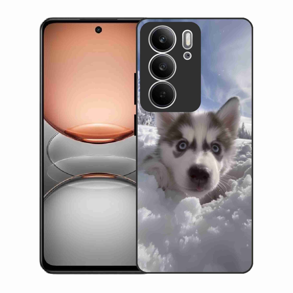 Gél borítás mmCase a Realme C75 készülékhez - husky a hóban