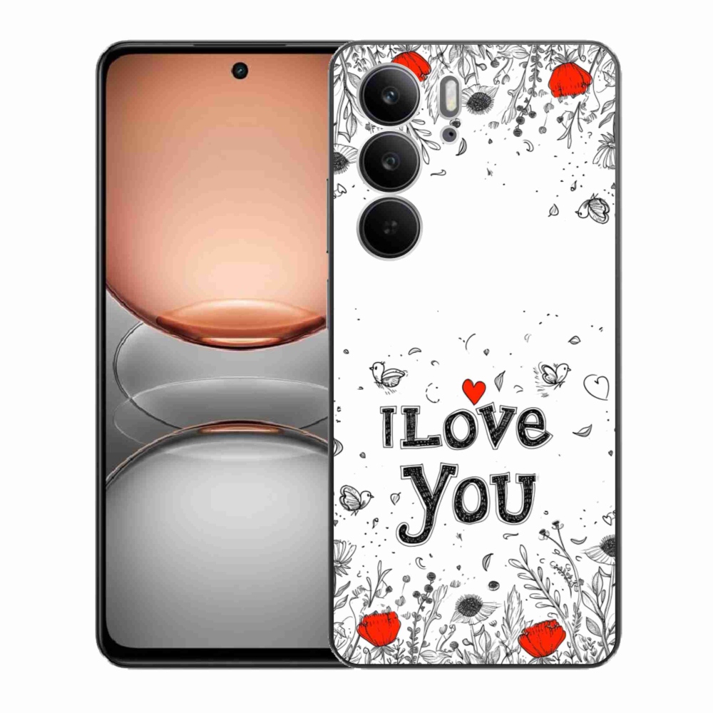Gél borító mmCase a Realme C75 készülékhez - Szeretlek fehér háttérrel