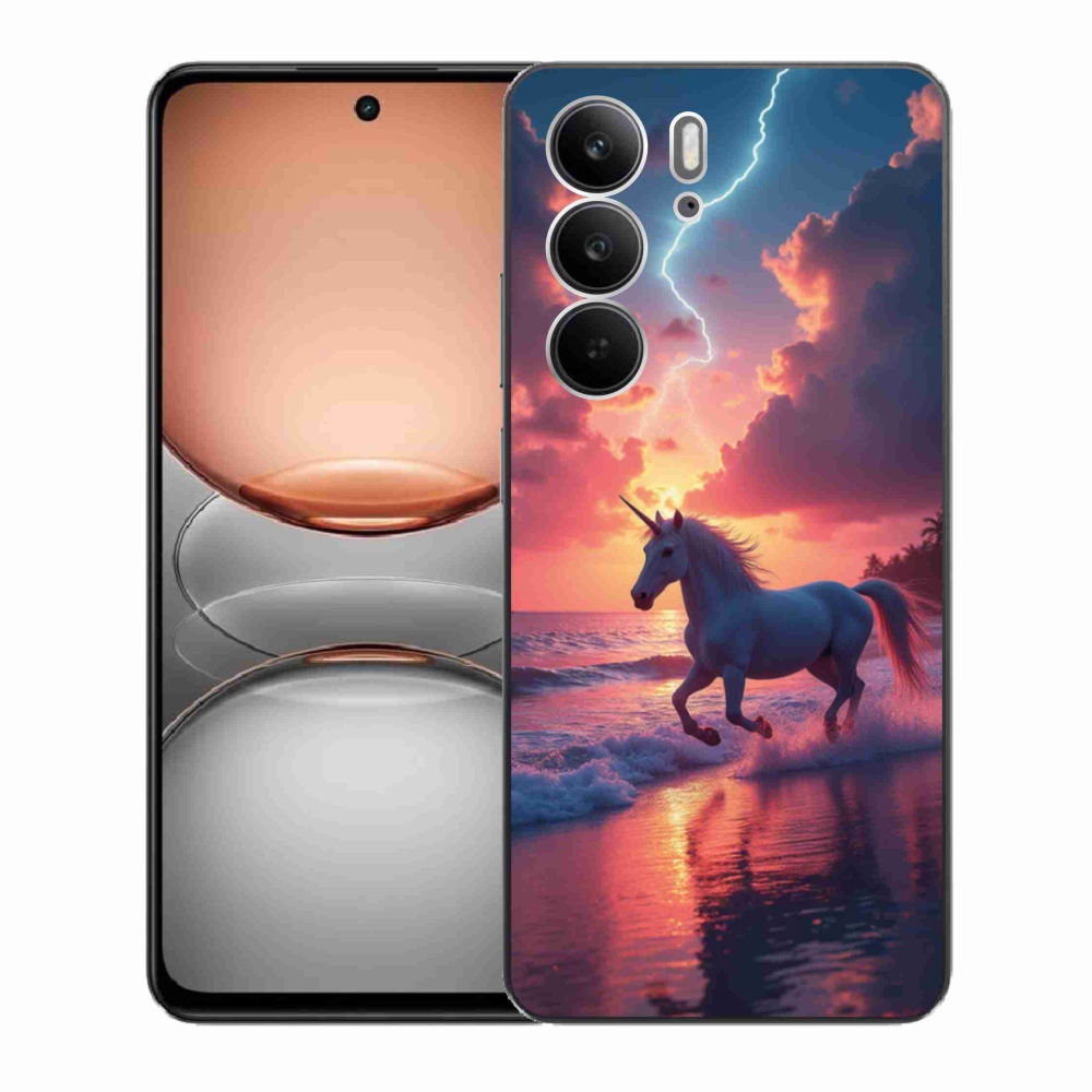 Gél borítás mmCase a Realme C75 készülékhez - egyszarvú a tengerparton