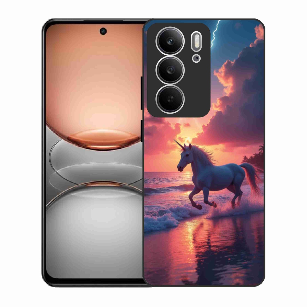 Gél borítás mmCase a Realme C75 készülékhez - egyszarvú a tengerparton