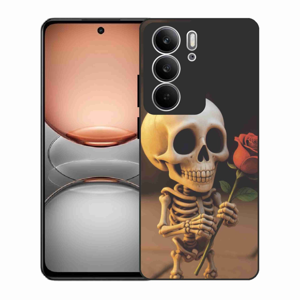 Gél borítás mmCase a Realme C75-hez - csontváz rózsával