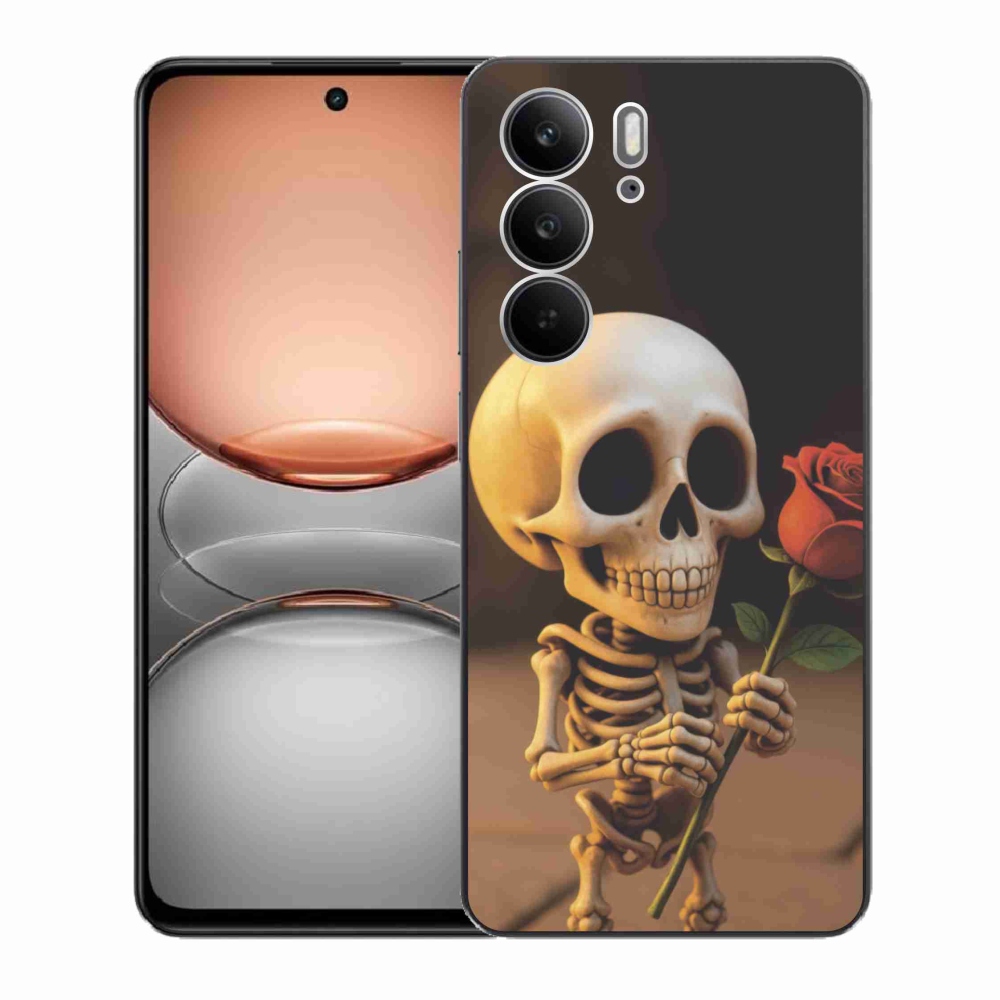 Gél borítás mmCase a Realme C75-hez - csontváz rózsával