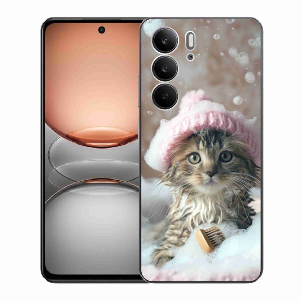 Gél borítás mmCase a Realme C75 készülékhez - cica és fürdő