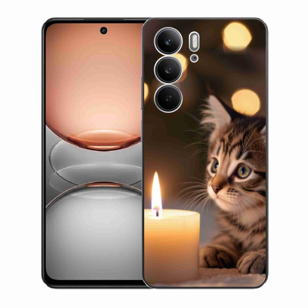 Gél borító mmCase a Realme C75 készülékhez - cica és gyertya